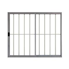 Janela 2 Folhas De Correr C/ Grade 1.00 X 1.00 Alumínio Brilhante Linha Modular - Hale