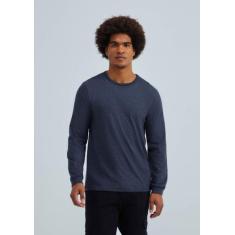 Camiseta Básica Masculina Manga Longa Slim - Hering, M, Cinza