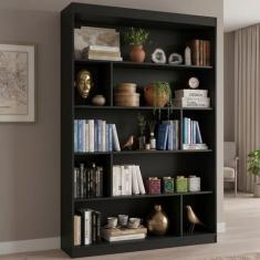 Estante de Livros 120CMX181CM 4 Prateleiras Home Office Yescasa Preto