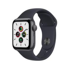 Apple Watch SE GPS, 40mm Caixa cinza-espacial de alumínio Pulseira esportiva Meia-noite