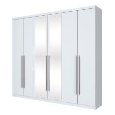 Roupeiro Casal Jade D139 Branco Com Espelho Henn