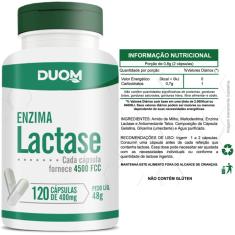 Enzima Lactase 4500 FCC Intolerância Lactose 120 Cáps - Duom