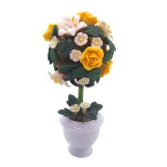 1/12 Casa de Bonecas Simulação de Argila em Miniatura Modelo Potted Comp