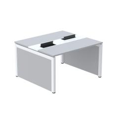 Mesa de Plataforma Dupla para 2 Pessoas Corporativa 130X120/2P Cinza/Branco