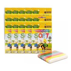 Kit 5 caixas de massinha de modelar colorida 30 unidades