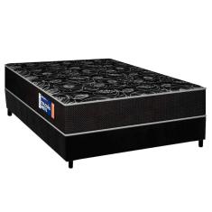 Conjunto Box Casal: Colchão Espuma Plumatex D28 IsoPluma + Base CRC Suede Black(138x188)