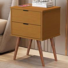 Mesa de Cabeceira Luxo 2 Gavetas Nature 1818 - Jb Bechara, Marrom, Mod