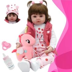 Bebê Reborn Silicone Pode dar banho Marca New Happy