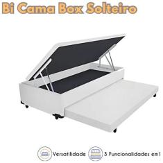 Bicama Box Baú Solteiro 3em1 com Cama Auxiliar em Cori Premium com 88c
