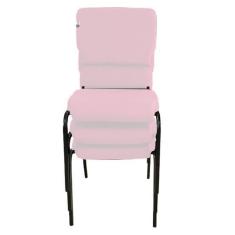 03 Cadeiras Empilhável para Igrejas Evangélicas Linha Church Rosa