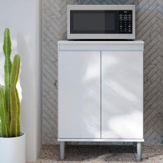 Balcão De Cozinha Com Tampo 2 Portas 61cm Italy Branco - Ej Móveis