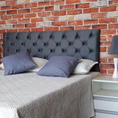 Cabeceira Capitonê Cinza Suede Liso Casal 140 X 120 - RBL