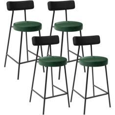 Kit 04 Banquetas Baixa Cozinha Sala Jantar Bancada Milão L02 material 