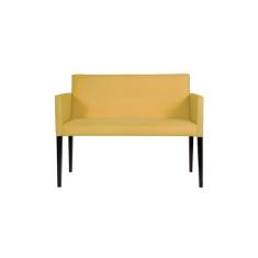 Namoradeira Decorativa Nina Estilo Retrô Em Tecido Suede - Amarelo - Cor: Amarelo