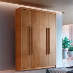 Guarda Roupa Solteiro Heros 4 Portas 2 Gavetas MDF Imbuia Moderna