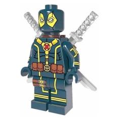 Boneco Blocos De Montar Deadpool Traje X-Men Azul