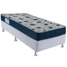 Cama Box Colchaõ Iso D28 Solteirão  Ortobom Azul/Branco