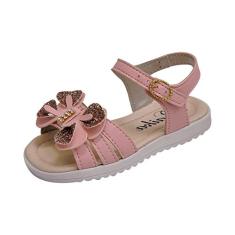 Sandália Papete Infantil Menina Laço Duplo Rosa