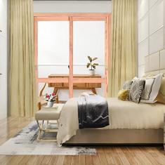 Kit Porta de Correr Madeira PE621 Gold Esel 216cmx180cmx12cm Natural