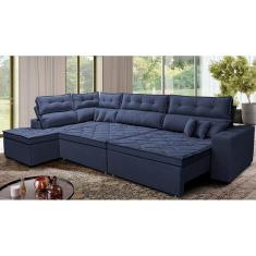 Sofá de Canto Retrátil e Reclinável Esquerdo 3,00x2,36m Molas Cama inBox Espanha. Velusoft
