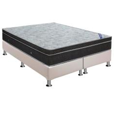Cama Box King: Colchão Molas Bonnel Ortobom Nanolastic Light + Base CRC Courano White(186x198)
