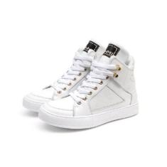 Tenis Feminino Botinha Treino Academia Fitness Couro-Feminino