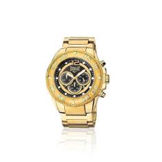 Relógio Pulso Everlast Masculino Cronógrafo Aço E629, Dourado+Preto