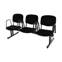 Cadeira em longarina para Auditórios Linha Hotel Preto