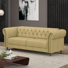 Sofá Living Sala de Estar Stanford Chesterfield 2 Lugares 200cm Pés de