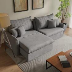 Sofá Cama Retrátil e Reclinável 260cm Colibri CabeCasa MadeiraOriginal