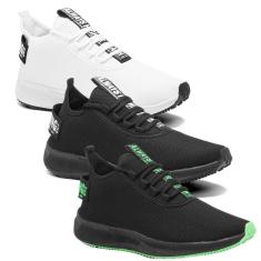 Combo 03 Pares Tênis para Academia Masculino Esportivo Treino Malhar BF Shoes-Masculino