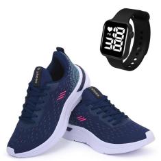 Tênis Feminino Esportivo Corrida Academia + Relógio Digital-Feminino