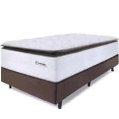 Cama Box Colchão com Molas Ensacadas Solteiro Alto Premium Sleep Marrom 88x188cm BF Colchões