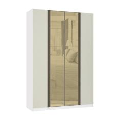 Guarda Roupa 4 Portas 3 Gavetas 159,2 cm com Vidro Reflecta Bronze Prime Luciane Móveis