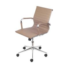 Cadeira para Escritório Baixa Esteirinha Corino com Rodizio 3301 Or Design Caramelo