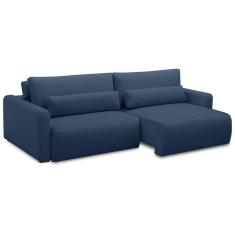 Sofá 4 Lugares Retrátil e Reclinável Siena Veludo Azul