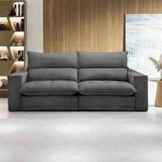 Sofá Retrátil e Reclinável Martinho 230cm Cinza