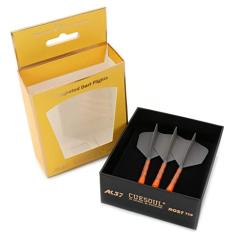 CUESOUL Eixo de dardos integrado ROST T19 e voos em forma de asa grande cinza 33 mm - diga adeus ao voo de dardos de queda