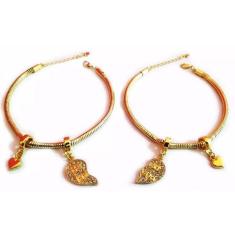 Pulseira Best Friends Forever Folheado A Ouro 18k - 2 Pçs - Milena Fol