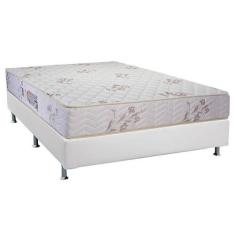 Cama Box Casal: Colchão Espuma Luckspuma D45 Gran Luck Floral + Base C