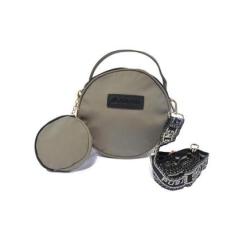 BOLSA FEMININA TRANSVERSAL REDONDA MAIS PORTA MOEDA-Feminino