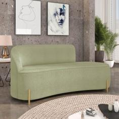 Sofá 3 Lugares Orgânico 180cm Morgan Pé Aço Dourado Bouclê D03 - D'Ros