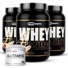 Kit 3 Whey 4 Protein 900g + 1 Glutamina 150g.-Unissex