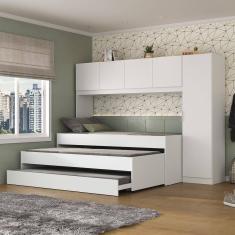 Tricama De Solteiro Com Guarda Roupa Multimóveis Branca