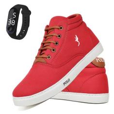 Tenis Masculino Casual Botinha Cano Alto com Relógio Digital - Polo Bl