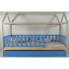 Bicama Montessoriana Solteiro Casinha Colorida Madeira Maciça Pinus - 