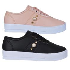 Kit 2 Pares Tênis Feminino Casual Flatform Sola Alta Moda Básico Confo
