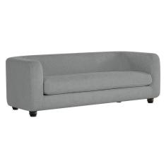Sofá 3 Lugares Luxo Recepção Escritorio Sala Veneza 180cm Bouclé - Doce Sonho Móveis Cinza