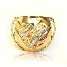 Anel de Ouro Coração 18k Golden Heart, 13