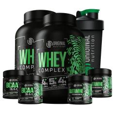 Kit 2X Whey  900G +2X Bcaa 100G +2X Gluta 100G +Shaker  600Ml-Unissex
